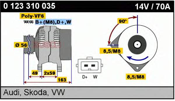 0123310035 Bosch alternador