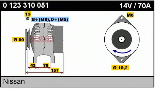 0123310051 Bosch Alternador de coche
