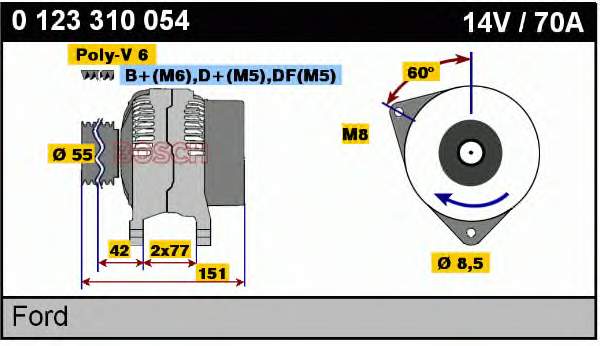 Alternador del motor Bosch 0123310054 precio, desde 53,72 EUR