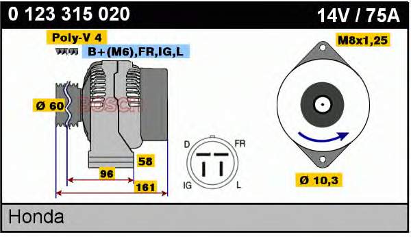 0123315020 Bosch Alternador de coche