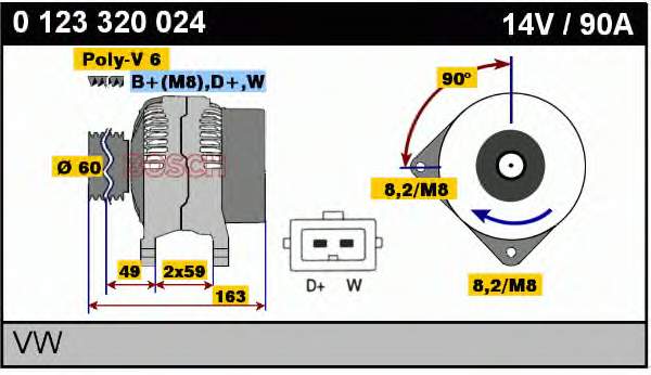 Alternador 0123320024 Bosch