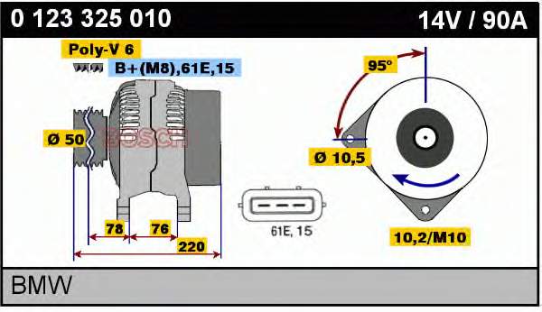 Alternador del motor Bosch 0123325010 precio, desde 138,64 EUR
