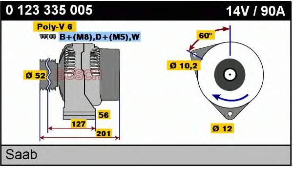 0123335005 Bosch alternador