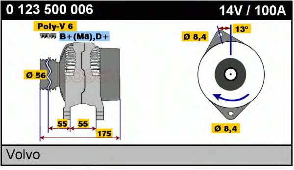 Alternador 0123500006 Bosch