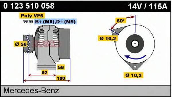 0123510058 Bosch alternador