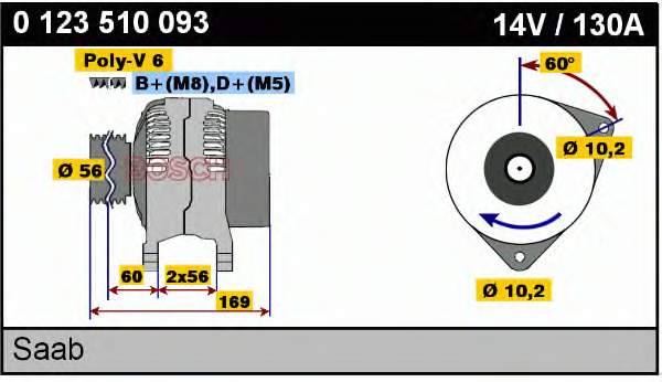 0123510093 Bosch alternador