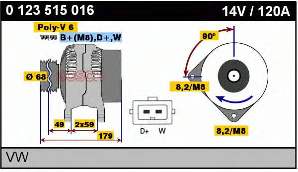 Alternador del motor Bosch 0123515016 precio, desde 190,29 EUR