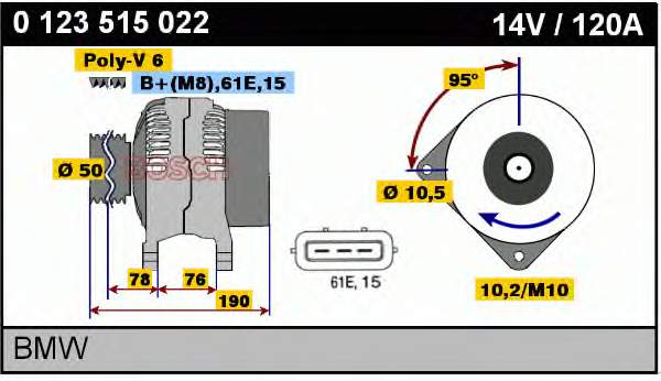 Alternador del motor Bosch 0123515022 precio, desde 120,52 EUR