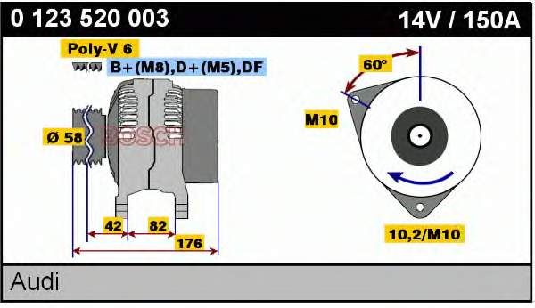 0123520003 VAG alternador