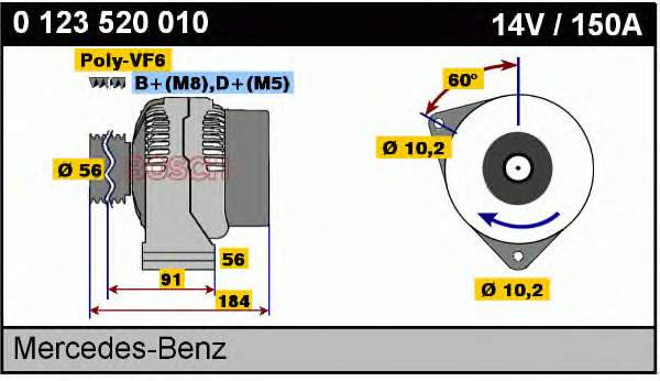 0123520010 Bosch alternador