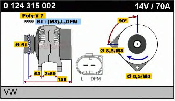 0124315002 Bosch alternador