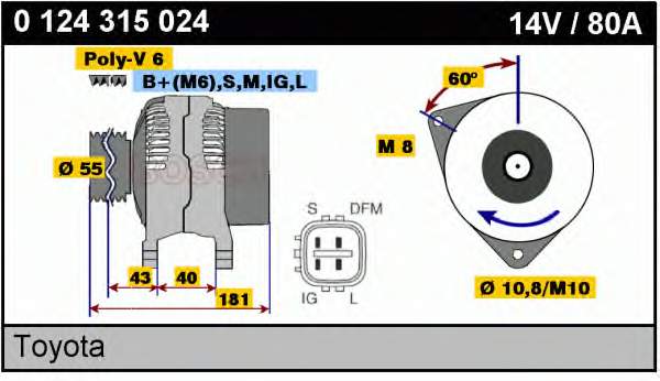 0124315024 Bosch Alternador de coche
