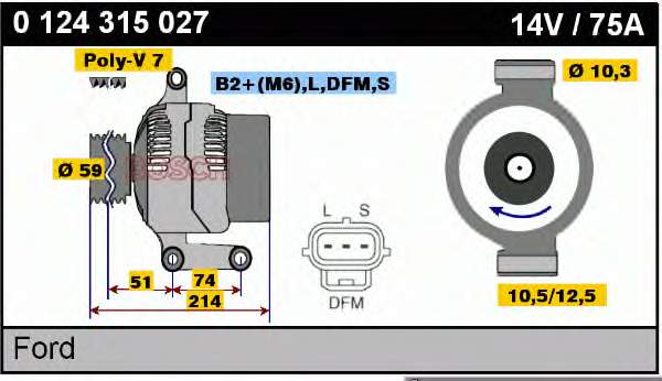 0124315027 Bosch alternador