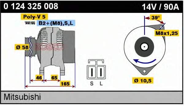 0124325008 Bosch Alternador de coche