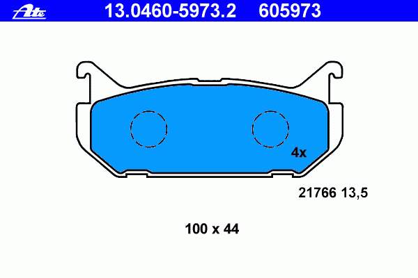 13.0460-5973.2 ATE pastillas de freno traseras