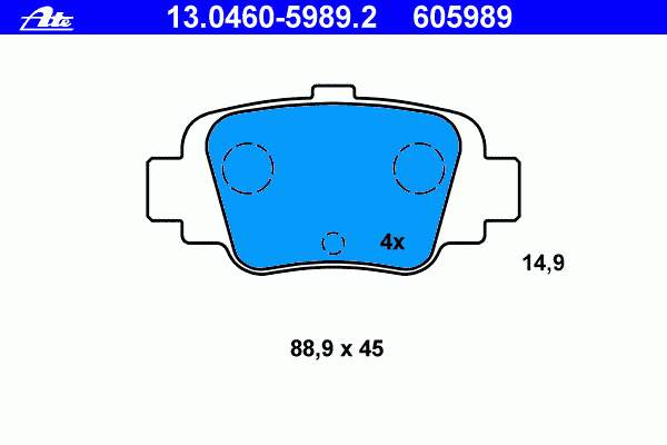 13.0460-5989.2 ATE pastillas de freno traseras