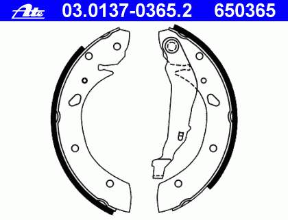03.0137-0365.2 ATE zapatas de frenos de tambor traseras