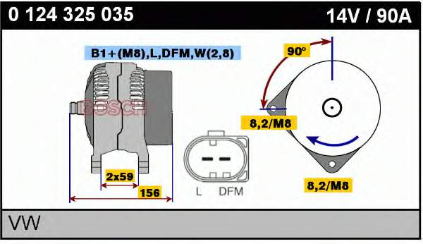 0124325035 Bosch alternador