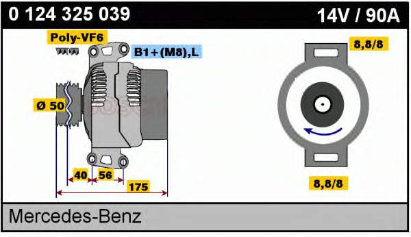 Alternador 0124325039 Bosch