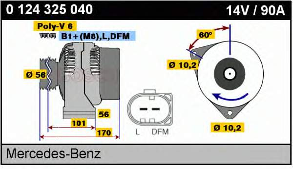 0124325040 Bosch alternador