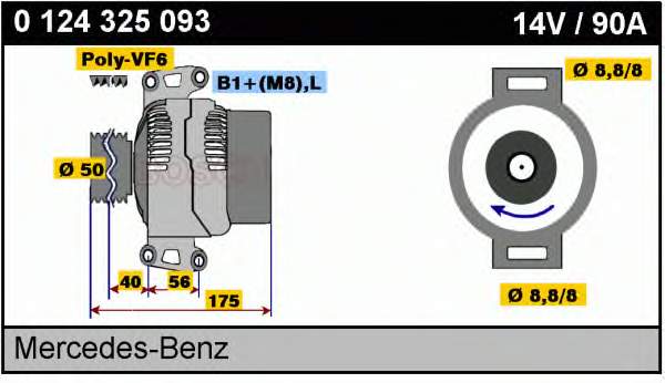 Alternador del motor Bosch 0124325093 precio, desde 160,32 EUR