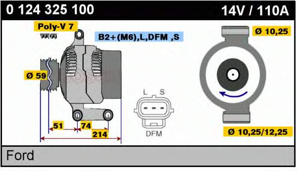 0124325100 Bosch alternador