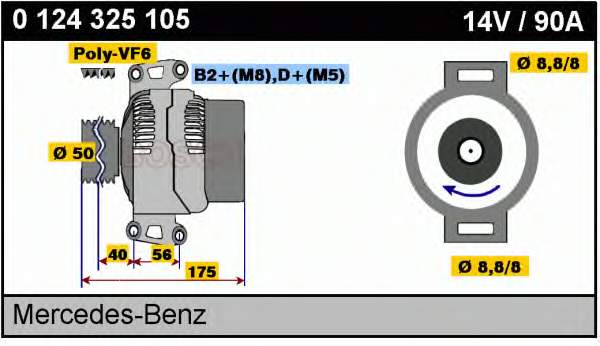 0124325105 Bosch alternador