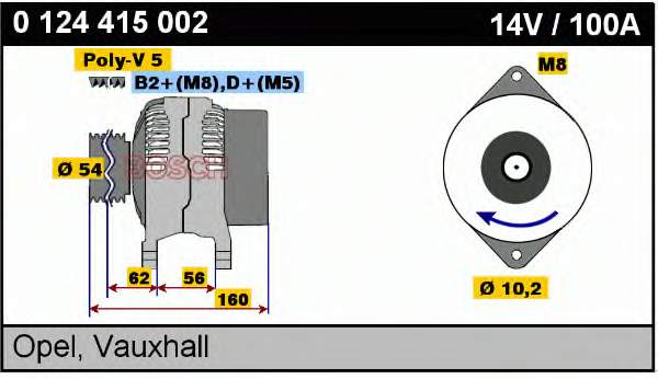 0124415002 Bosch alternador