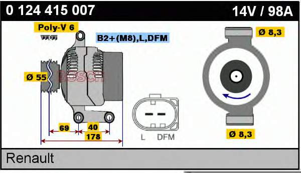 0124415007 Bosch alternador