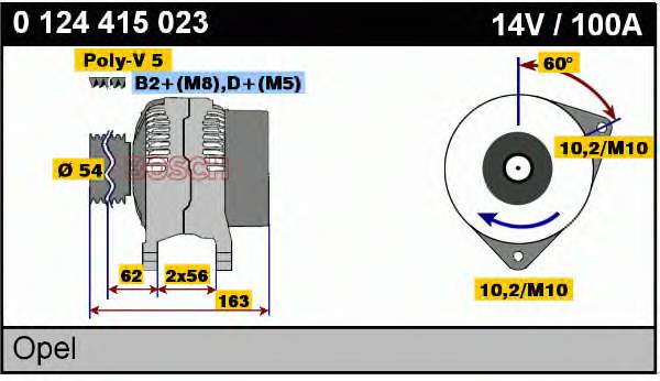 0124415023 Bosch Alternador de coche