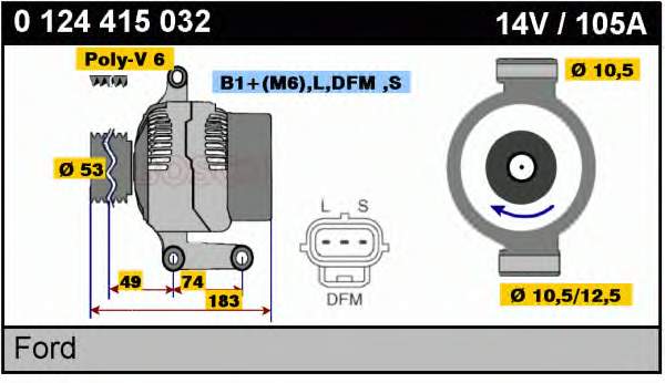 0124415032 Bosch Alternador de coche