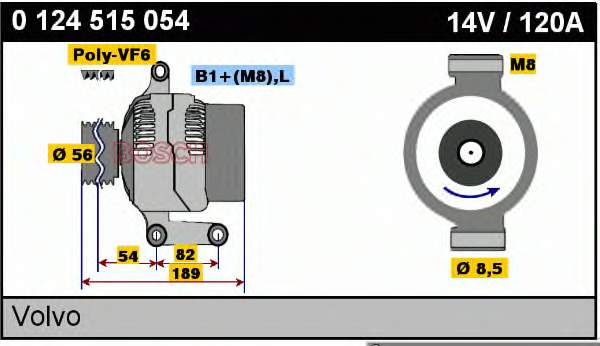Alternador del motor Bosch 0124515054 precio, desde 49,37 EUR