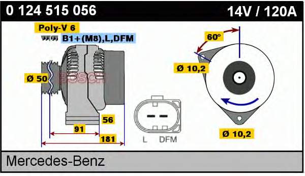 0124515056 Bosch alternador