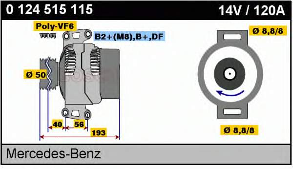 0124515115 Bosch Alternador de coche