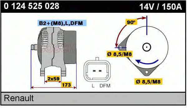 0124525028 Bosch Alternador de coche