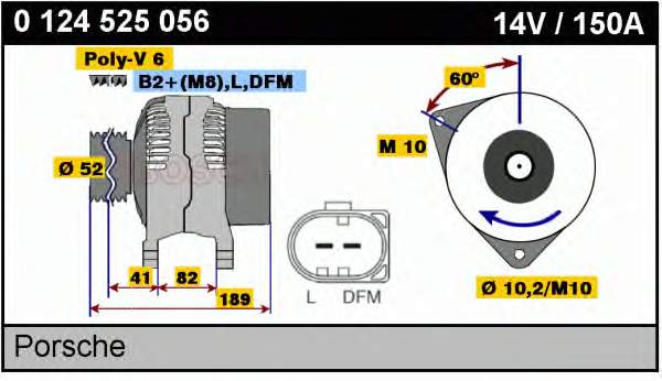 Alternador 0124525056 Bosch