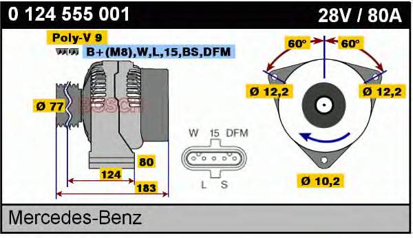 0124555001 Bosch alternador