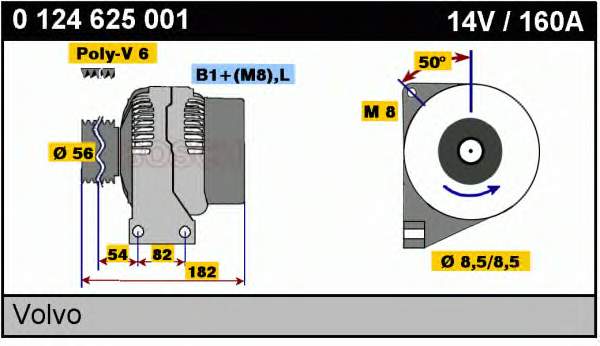 0124625001 Bosch Alternador de coche