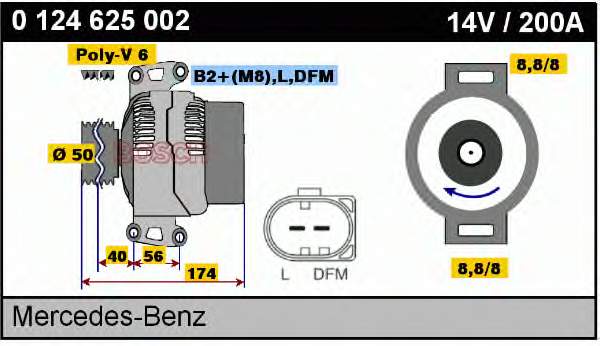 0124625002 Bosch Alternador de coche
