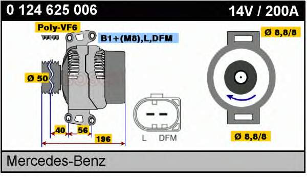 Alternador del motor Bosch 0124625006 precio, desde 164,17 EUR