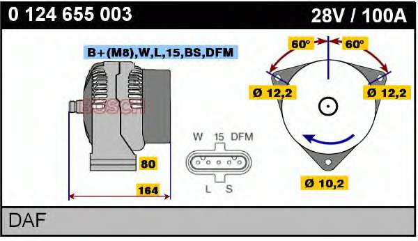 0124655003 Bosch alternador