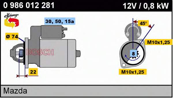 0986012281 Bosch motor de arranque