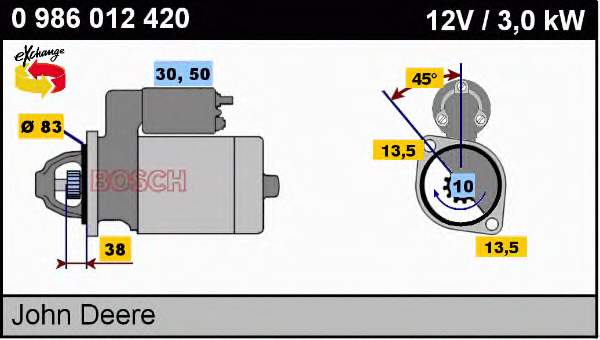 Motor de arranque 0986012420 Bosch