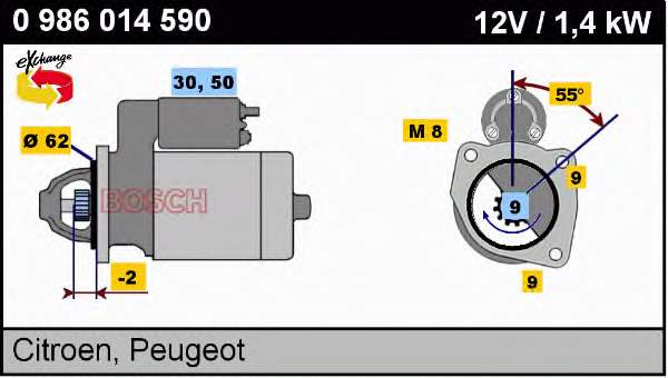 0986014590 Bosch motor de arranque