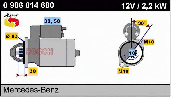 0986014680 Bosch motor de arranque