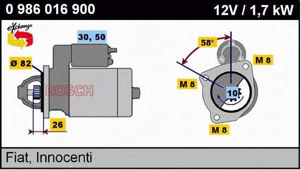 0986016900 Bosch motor de arranque