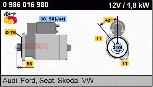 Motor de arranque Volkswagen Golf 4 1J1