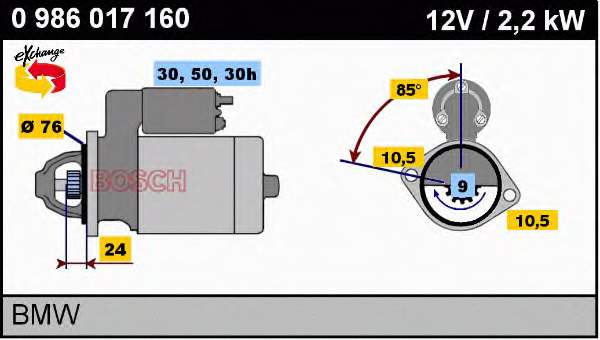 Motor de arranque 460337 VALEO