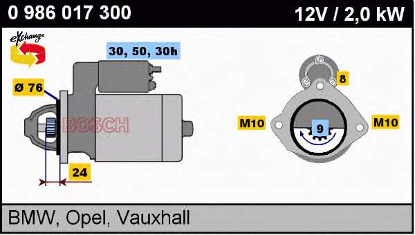 Burro de arranque  Bosch 0986017300 precio, desde 137,21 EUR