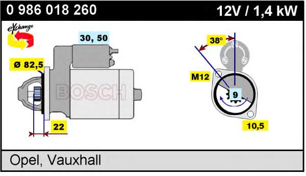 Motor de arranque 0986018260 Bosch